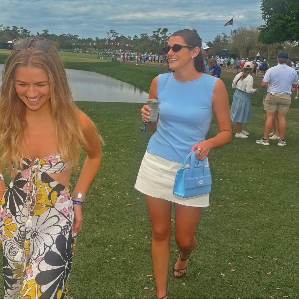 SUSAMUSA Sky Blue Sleeveless Tank Top open back